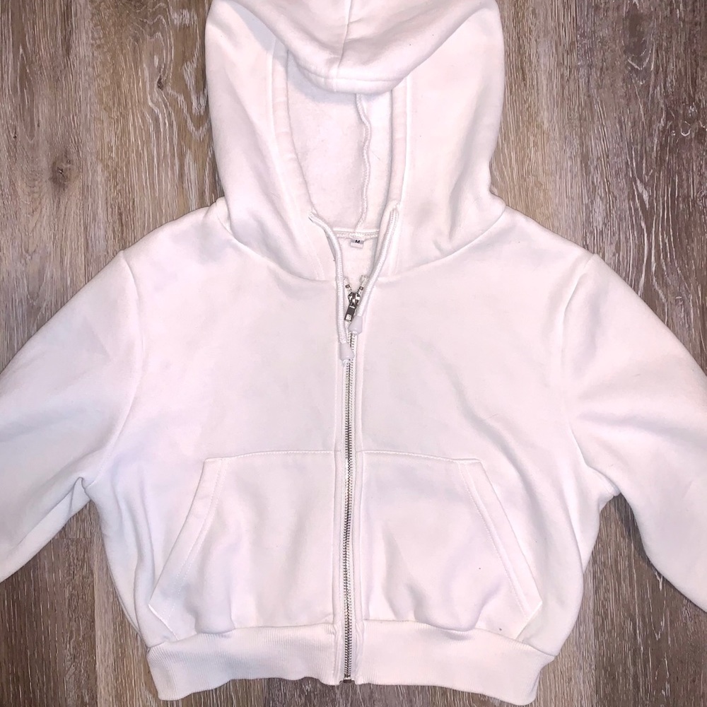 COPY - Crop white hoodie